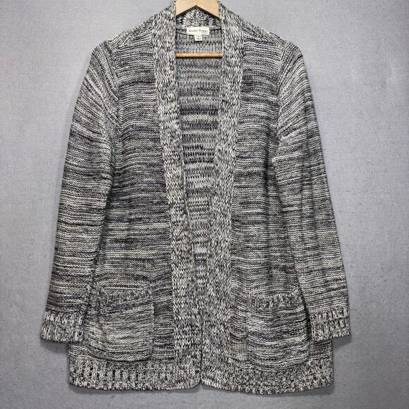 Studio Works Cardigan 1X Gray Silver Metallic Marled Cozy Classic Soft Cottage - Picture 1 of 8